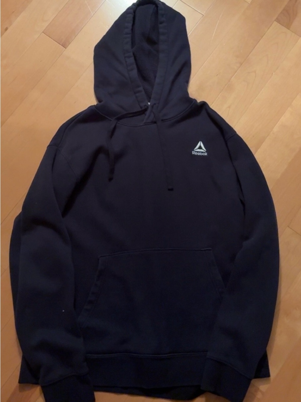 Reebok Black Pullover Hoodie with Small Logo
